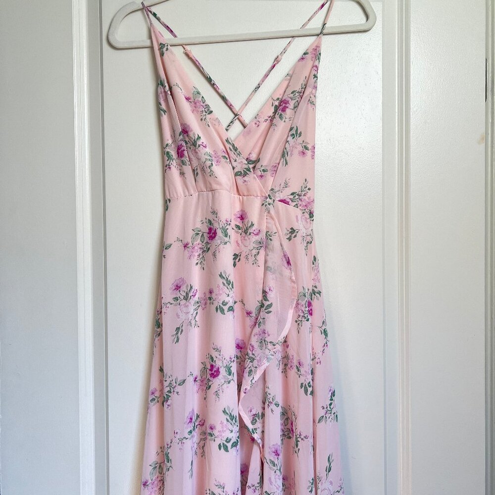 Lulus Pink Floral Maxi Dress